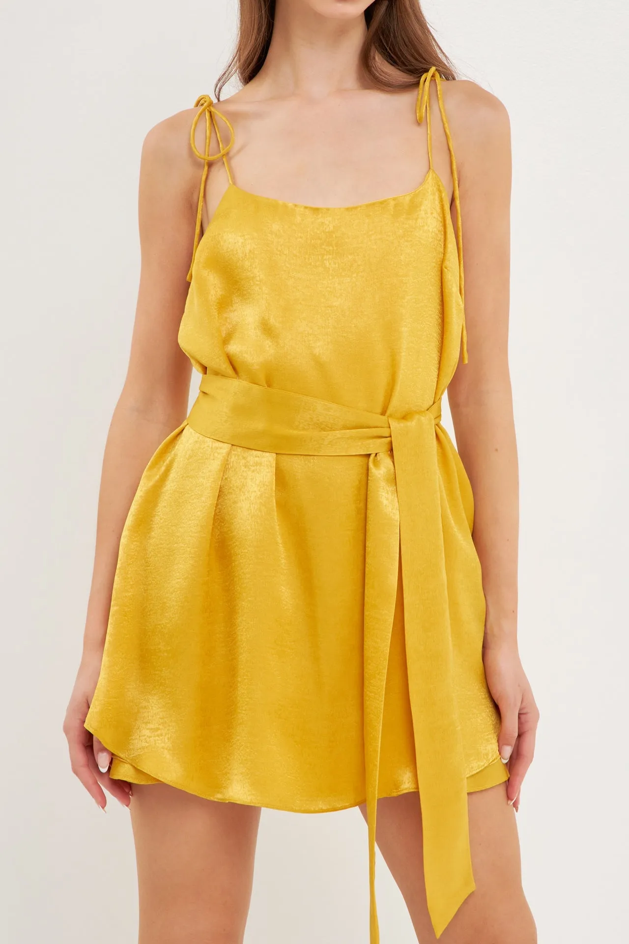 Spaghetti Tie Belted Romper Dress - Final sale sold by Endless Rose product image thumbnail 2