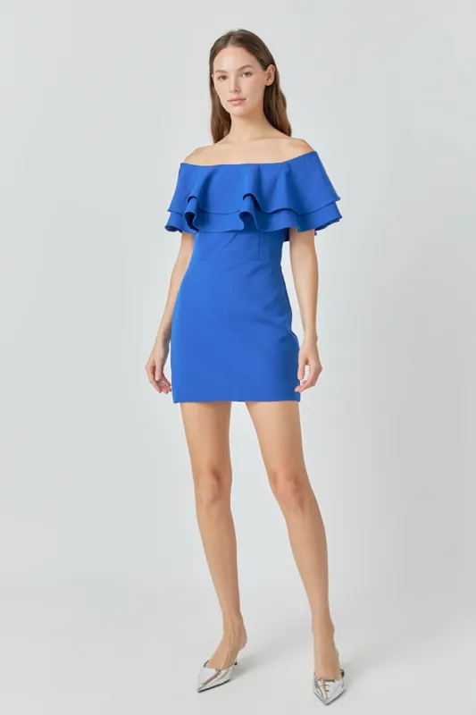 Ruffled Off Shoulder Mini Dress - Final Sale sold by Endless Rose