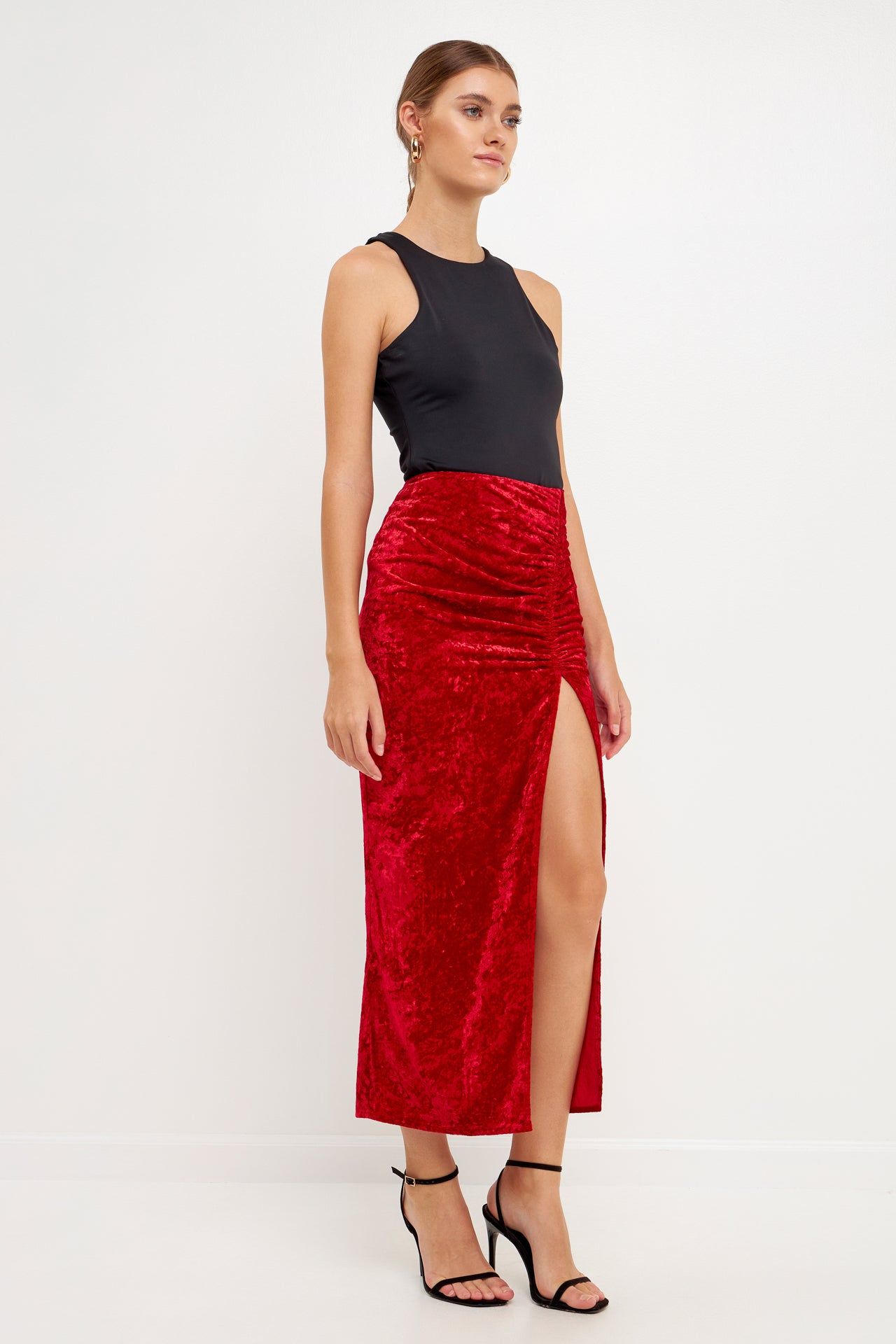 Velvet Ruched Maxi Skirt sold by Endless Rose product image thumbnail 3