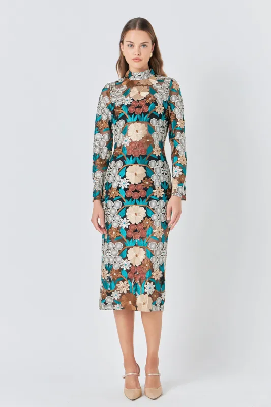 Floral Embroidered Midi Dress sold by Endless Rose
