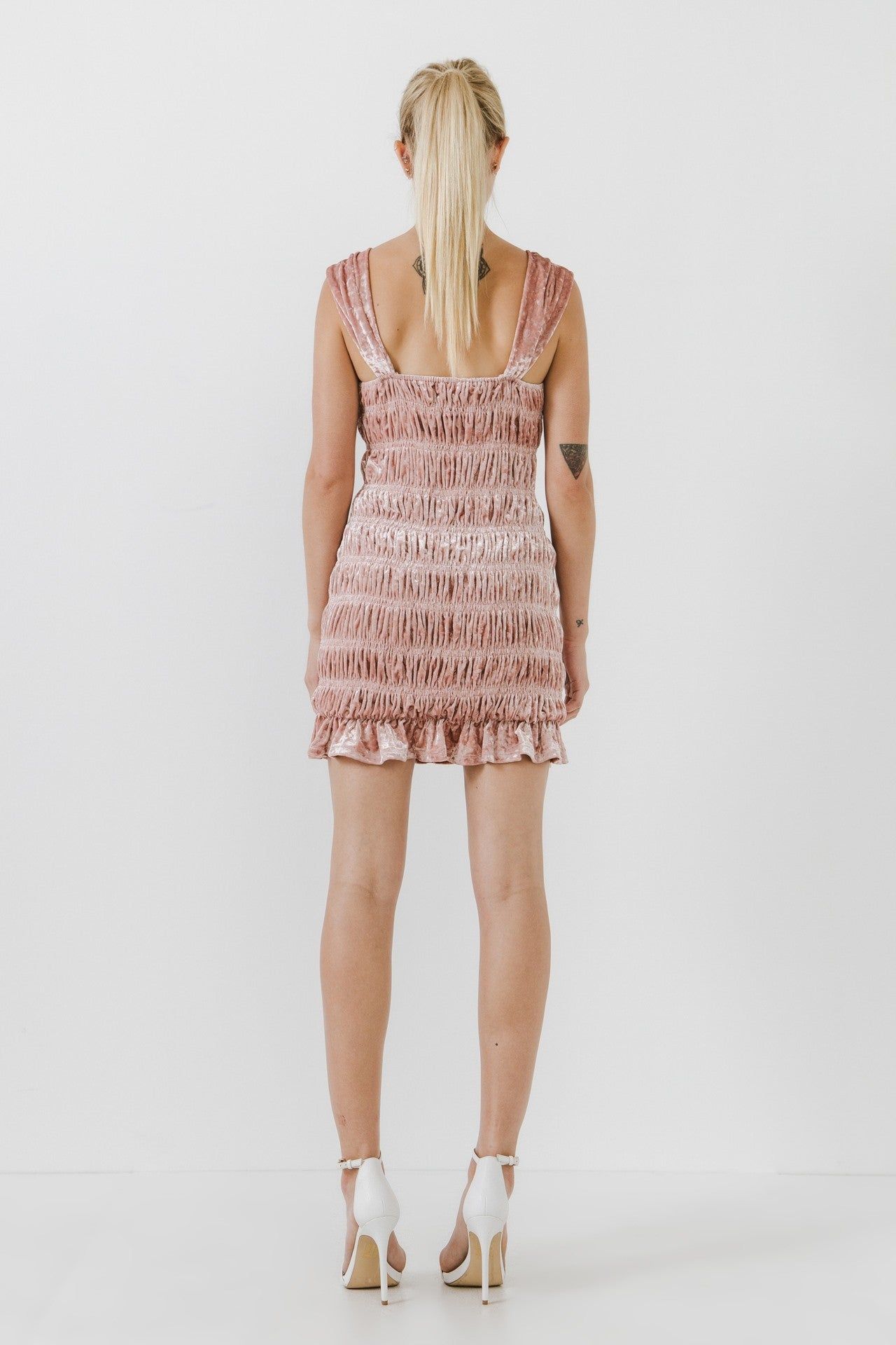 Smocked Velvet Mini Dress sold by Endless Rose product image thumbnail 4