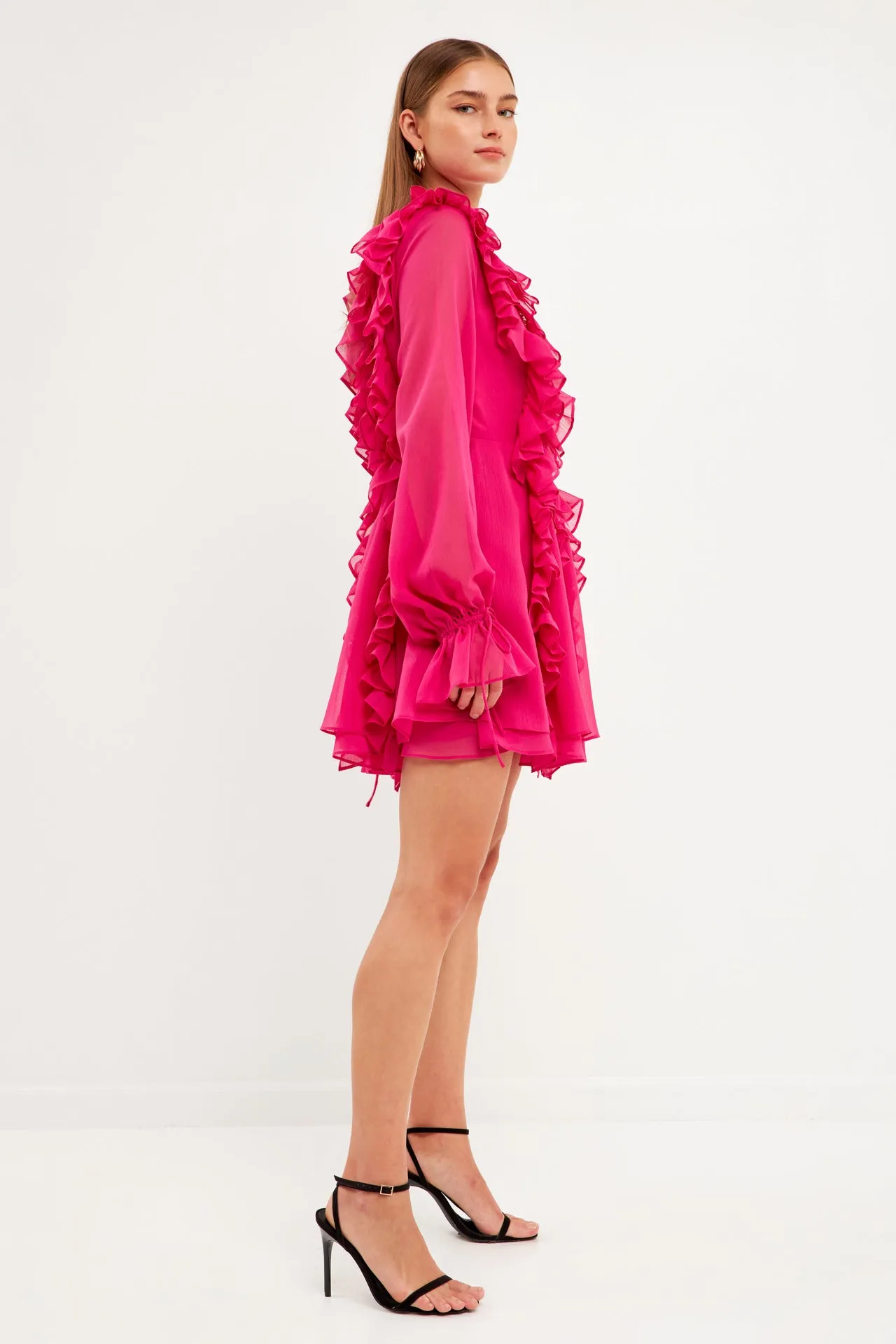 Long-Sleeve Ruffle Mini Dress sold by Endless Rose product image thumbnail 3