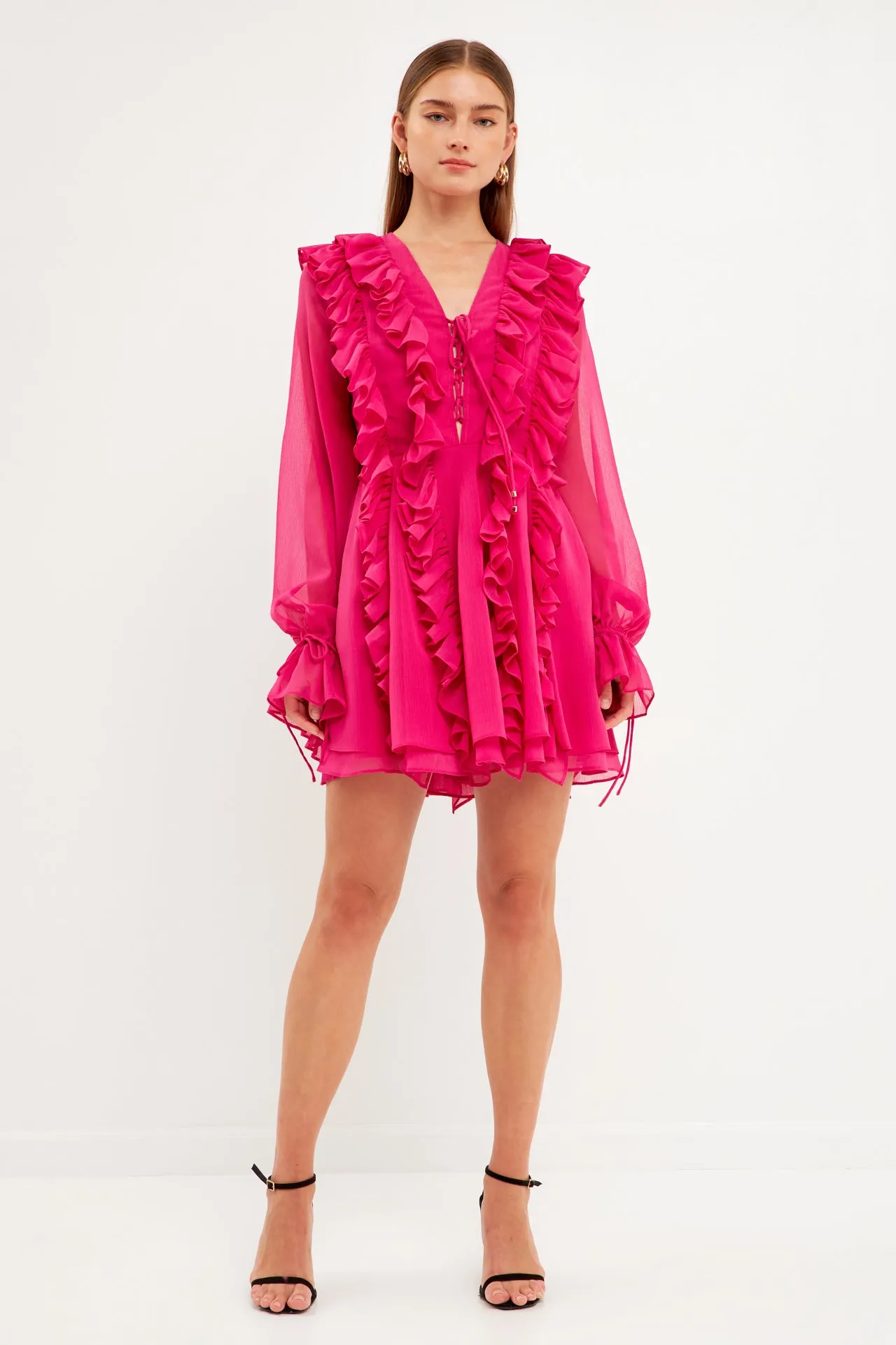 Long-Sleeve Ruffle Mini Dress sold by Endless Rose