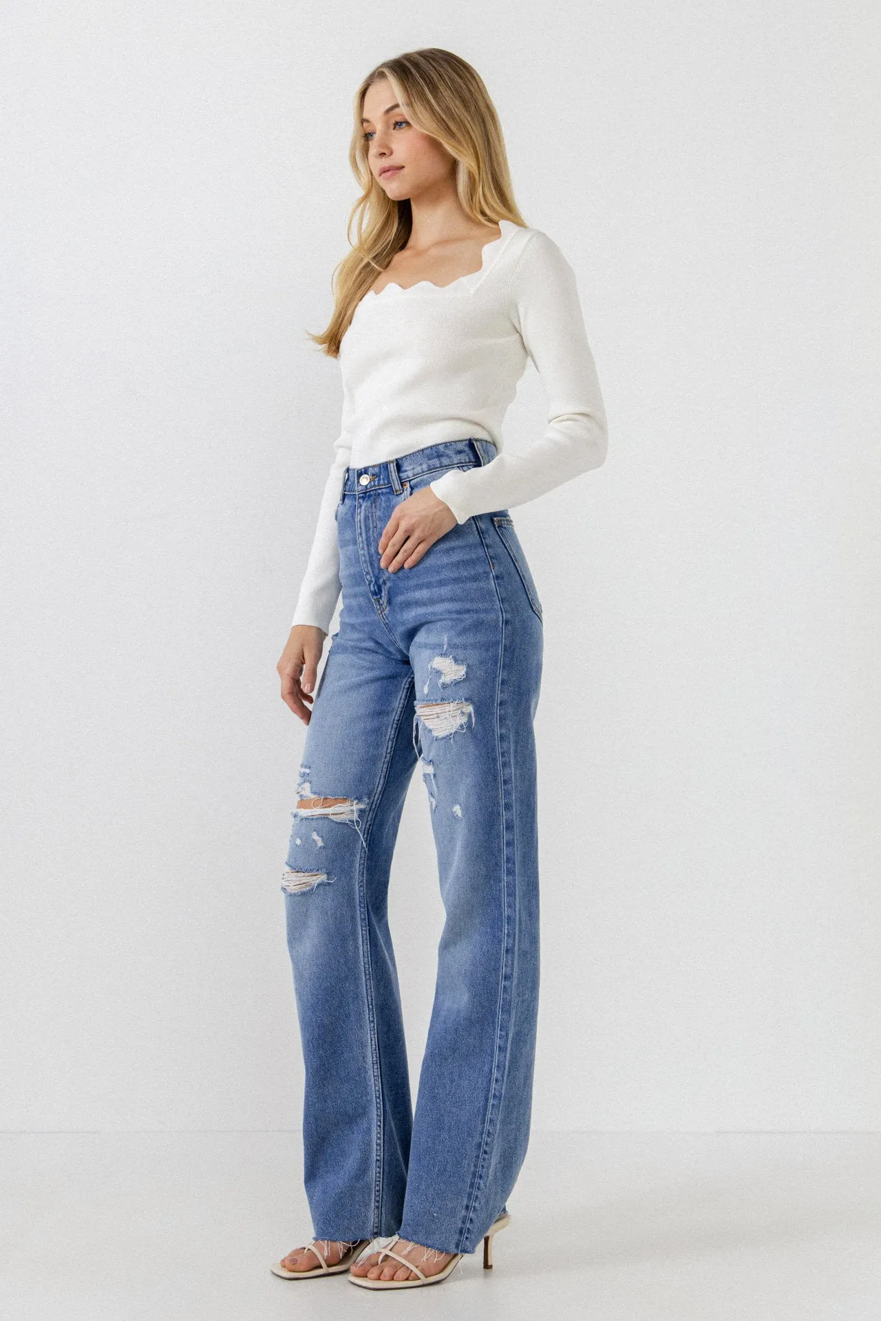 Scallop Detail Long Sleeve Sweater sold by Endless Rose product image thumbnail 3