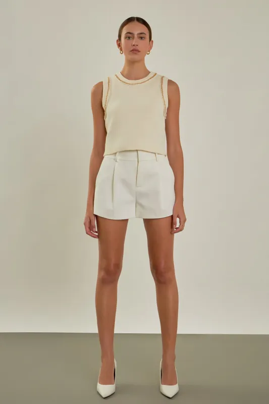 Trim Detail Knit Tank Top sold by Endless Rose