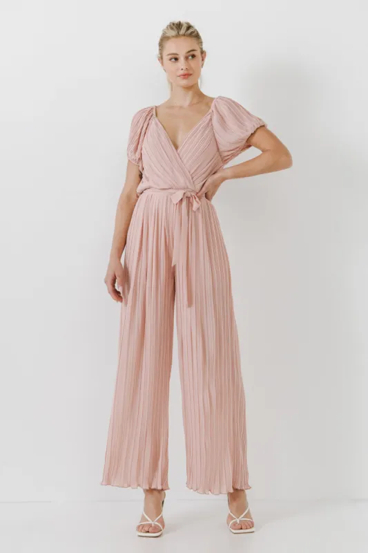 Pleated Surplice Jumpsuit sold by Endless Rose