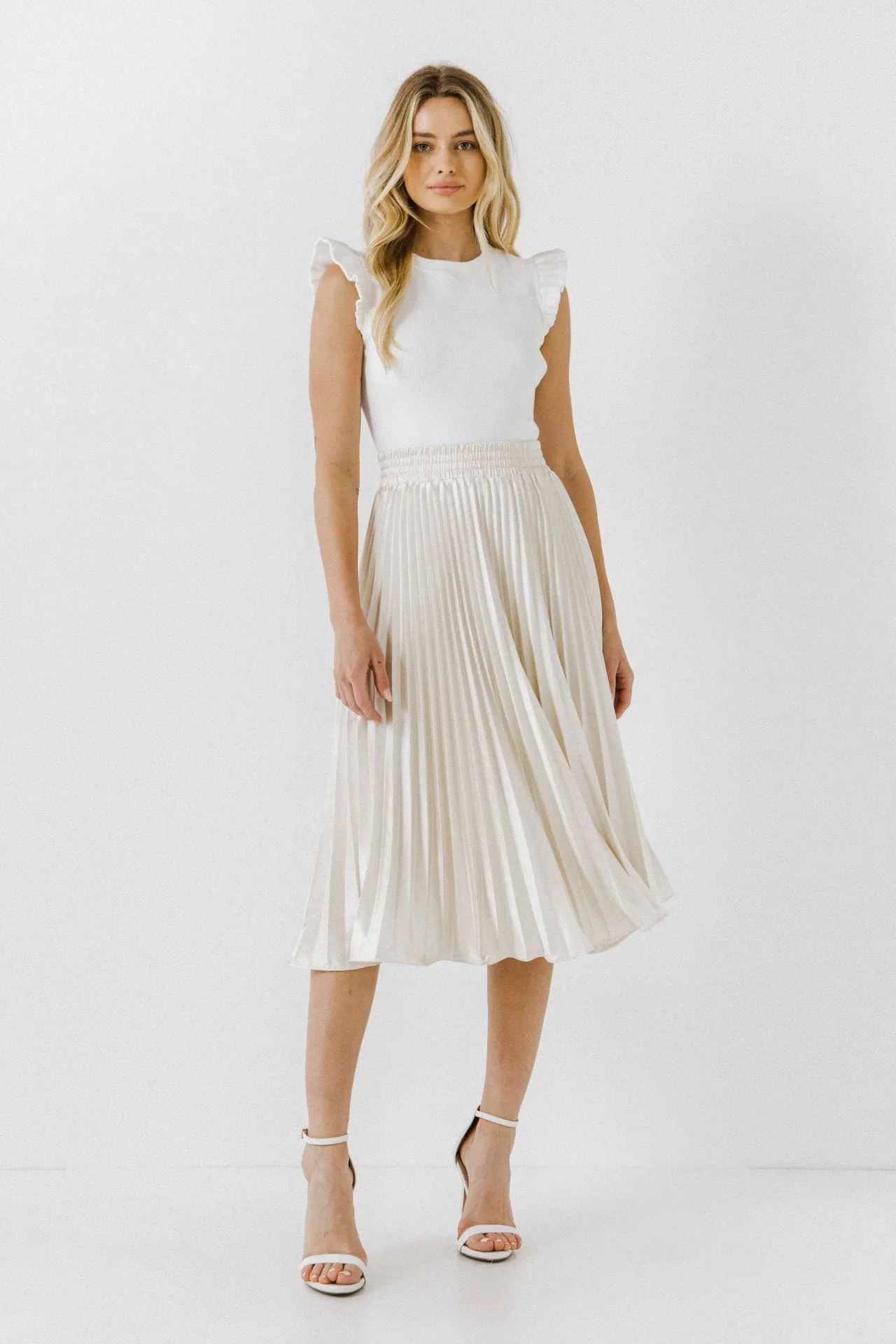 Pleated Satin Skirt sold by Endless Rose