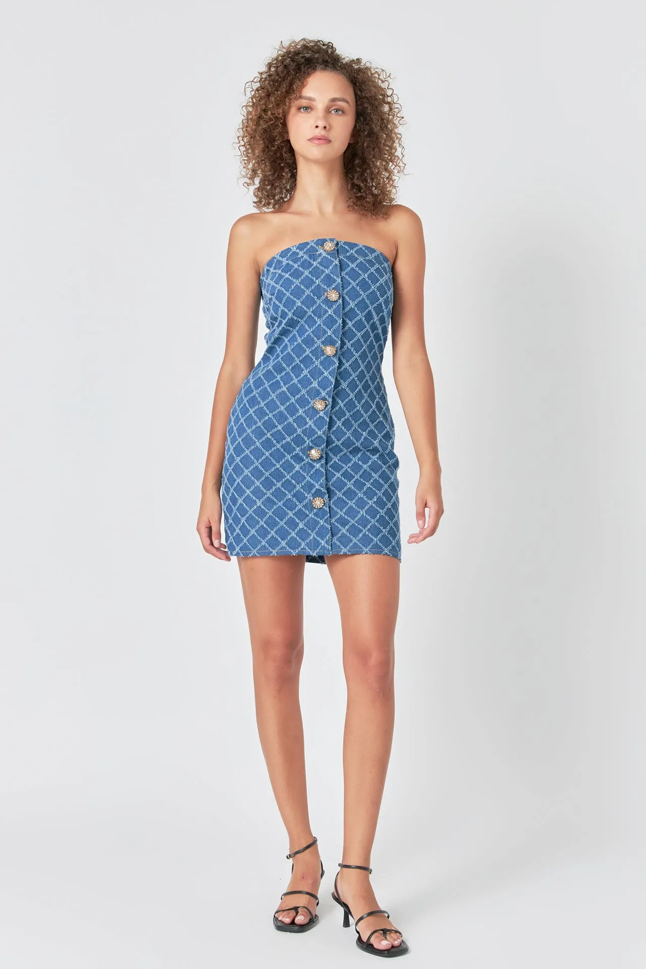 Distressed Denim Mini Dress sold by Endless Rose