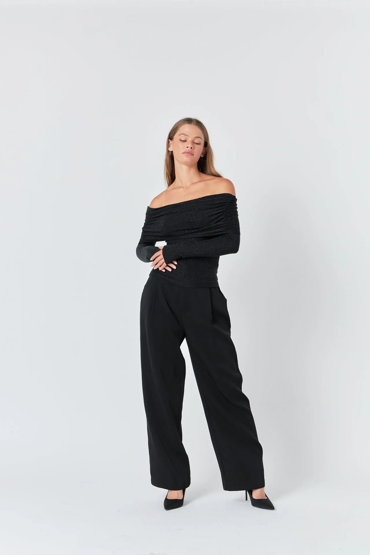 Rhinestone Off Shoulder Top sold by Endless Rose product image thumbnail 3