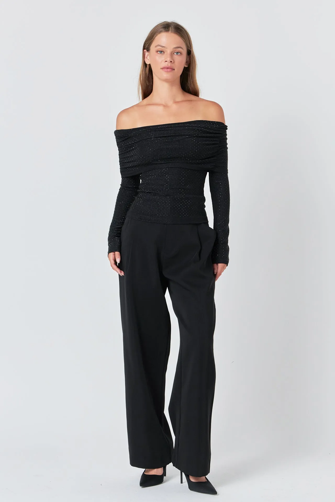 Rhinestone Off Shoulder Top sold by Endless Rose