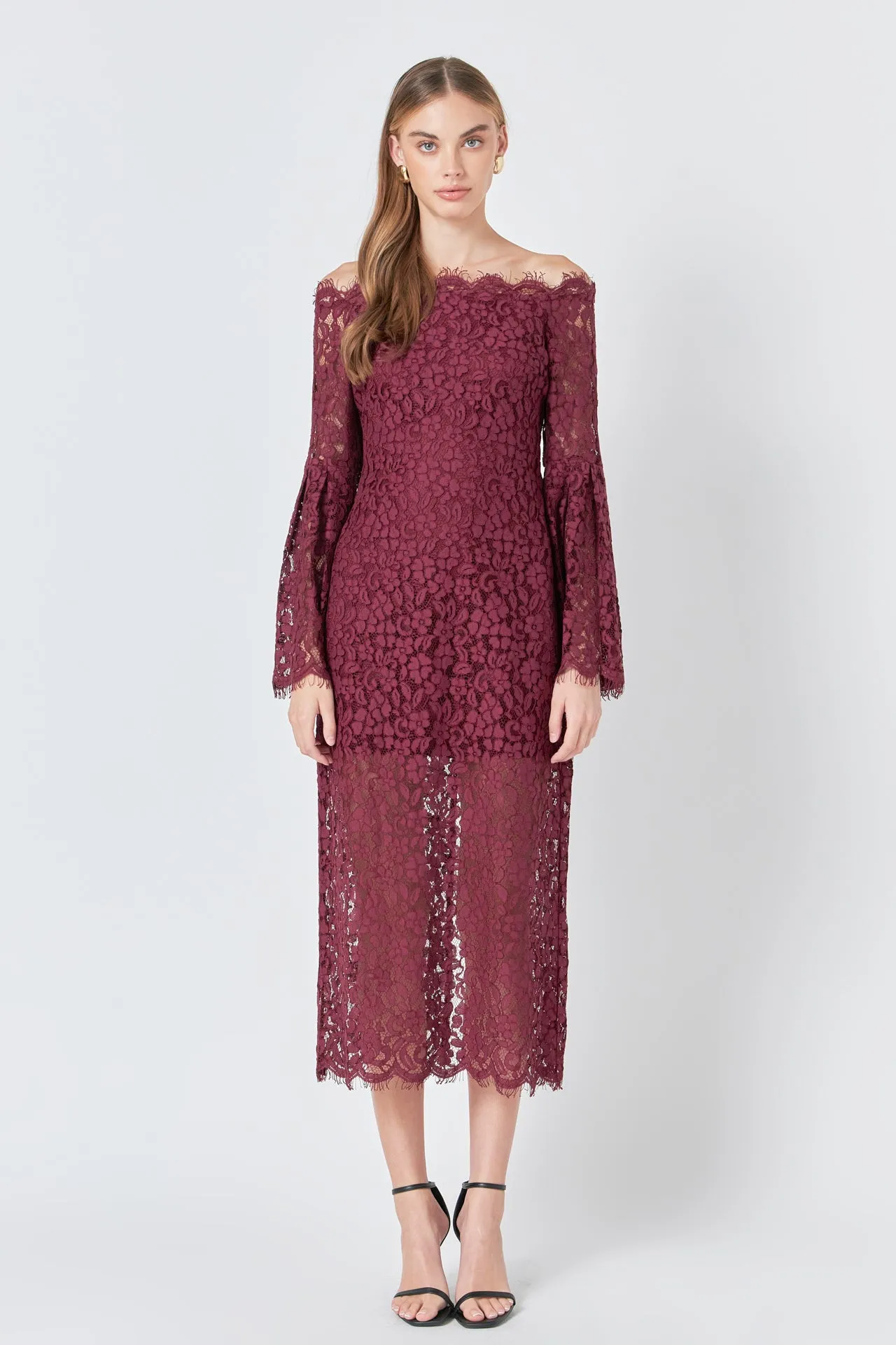 Off Shoulder Lace Maxi Dress sold by Endless Rose