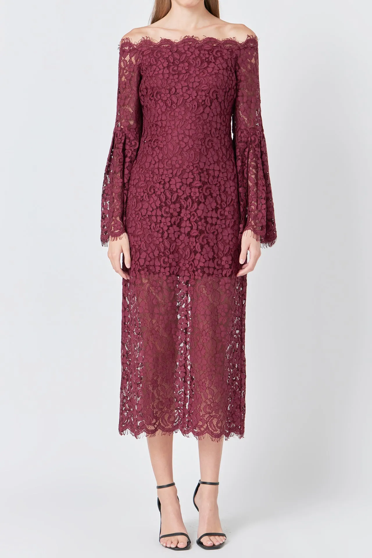 Off Shoulder Lace Maxi Dress sold by Endless Rose product image thumbnail 2