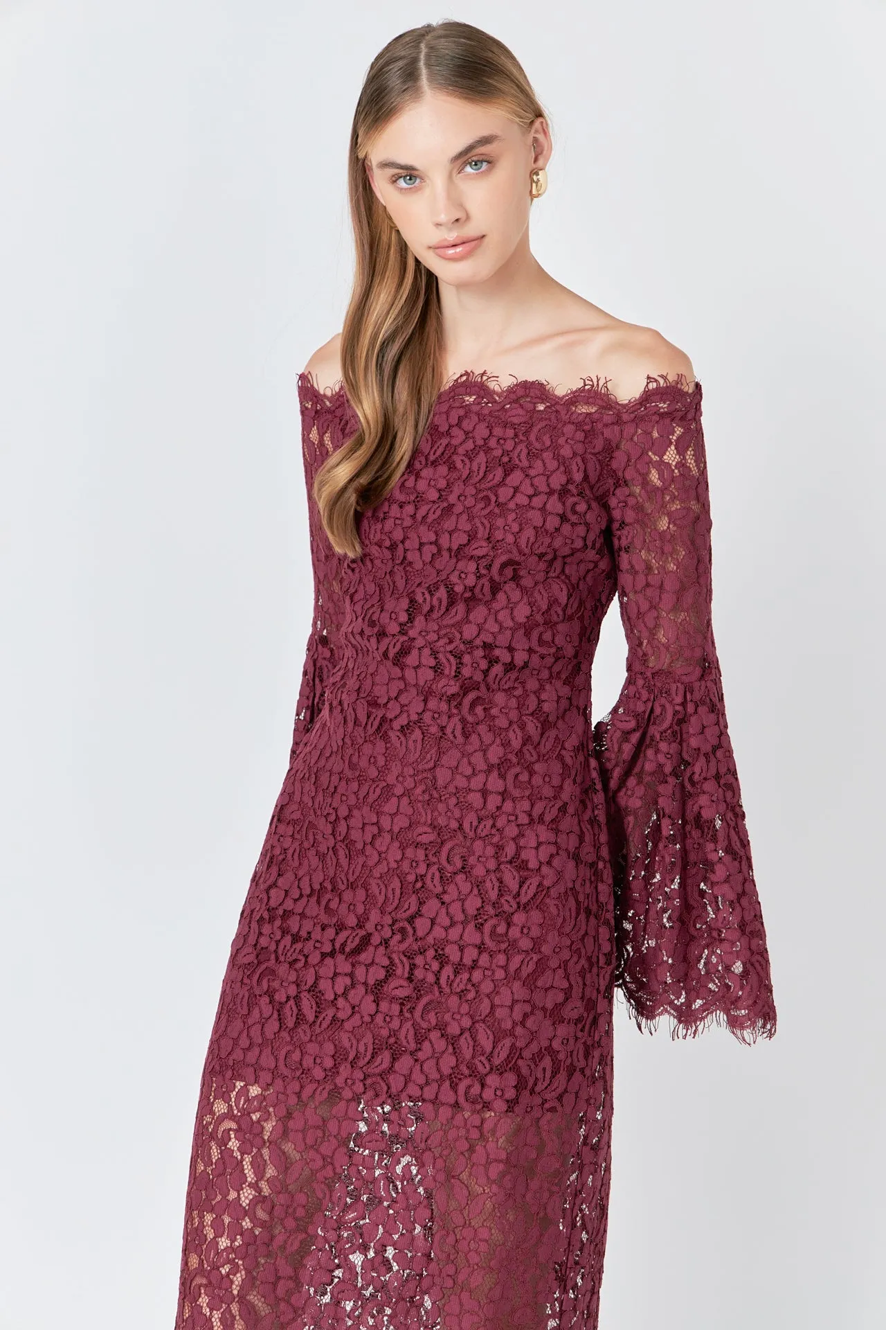 Off Shoulder Lace Maxi Dress sold by Endless Rose product image thumbnail 5