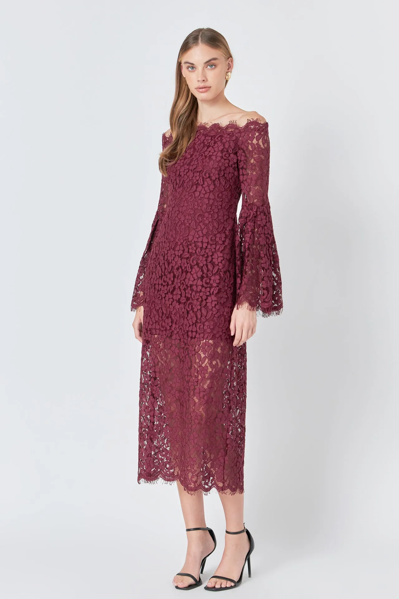 Off Shoulder Lace Maxi Dress sold by Endless Rose product image thumbnail 3