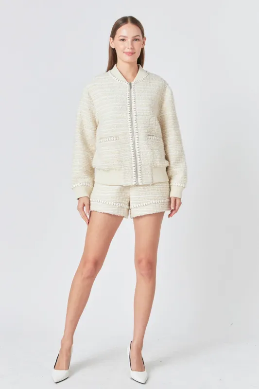 Tweed Bomber Jacket sold by Endless Rose