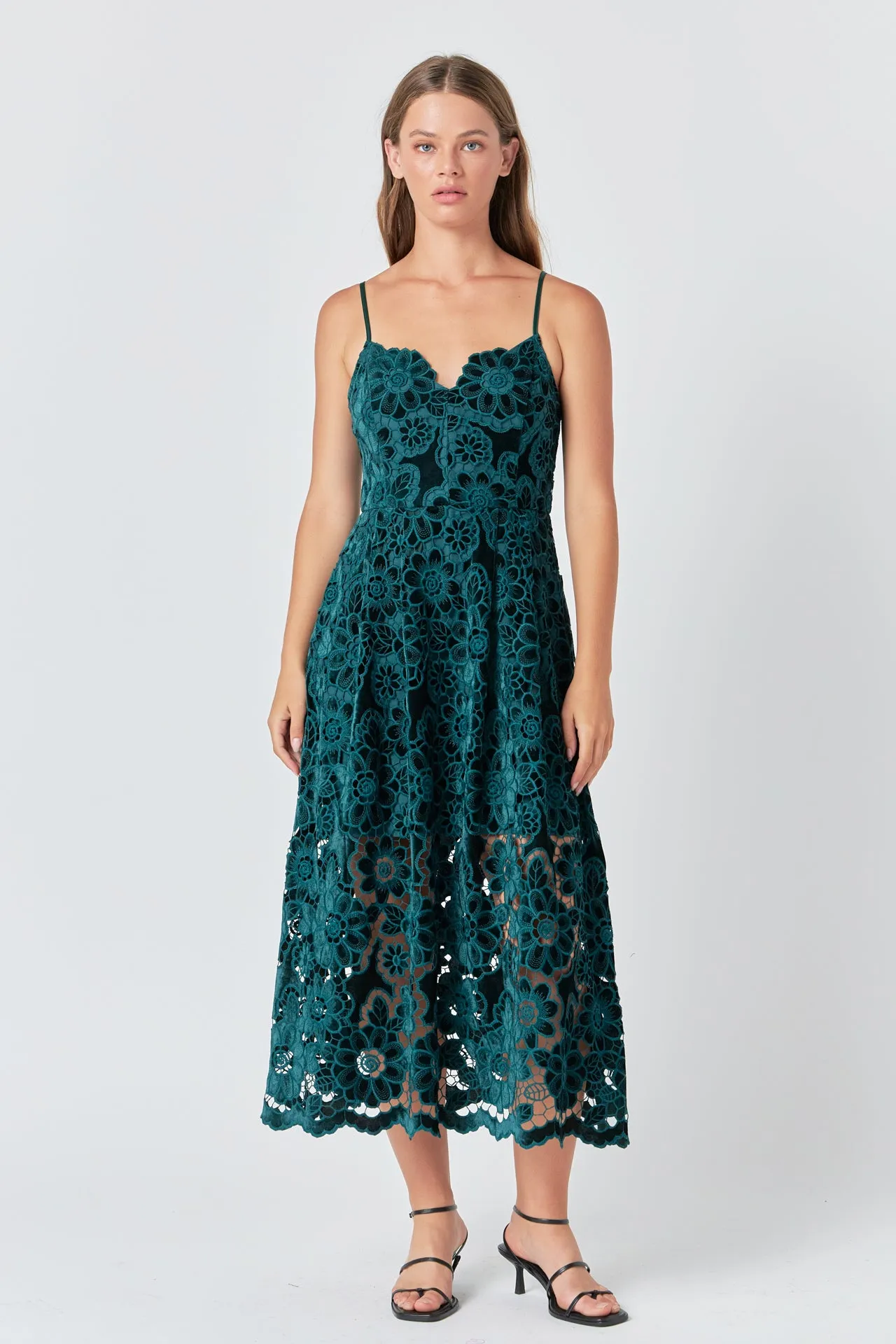 Velvet Lace Midi Dress sold by Endless Rose