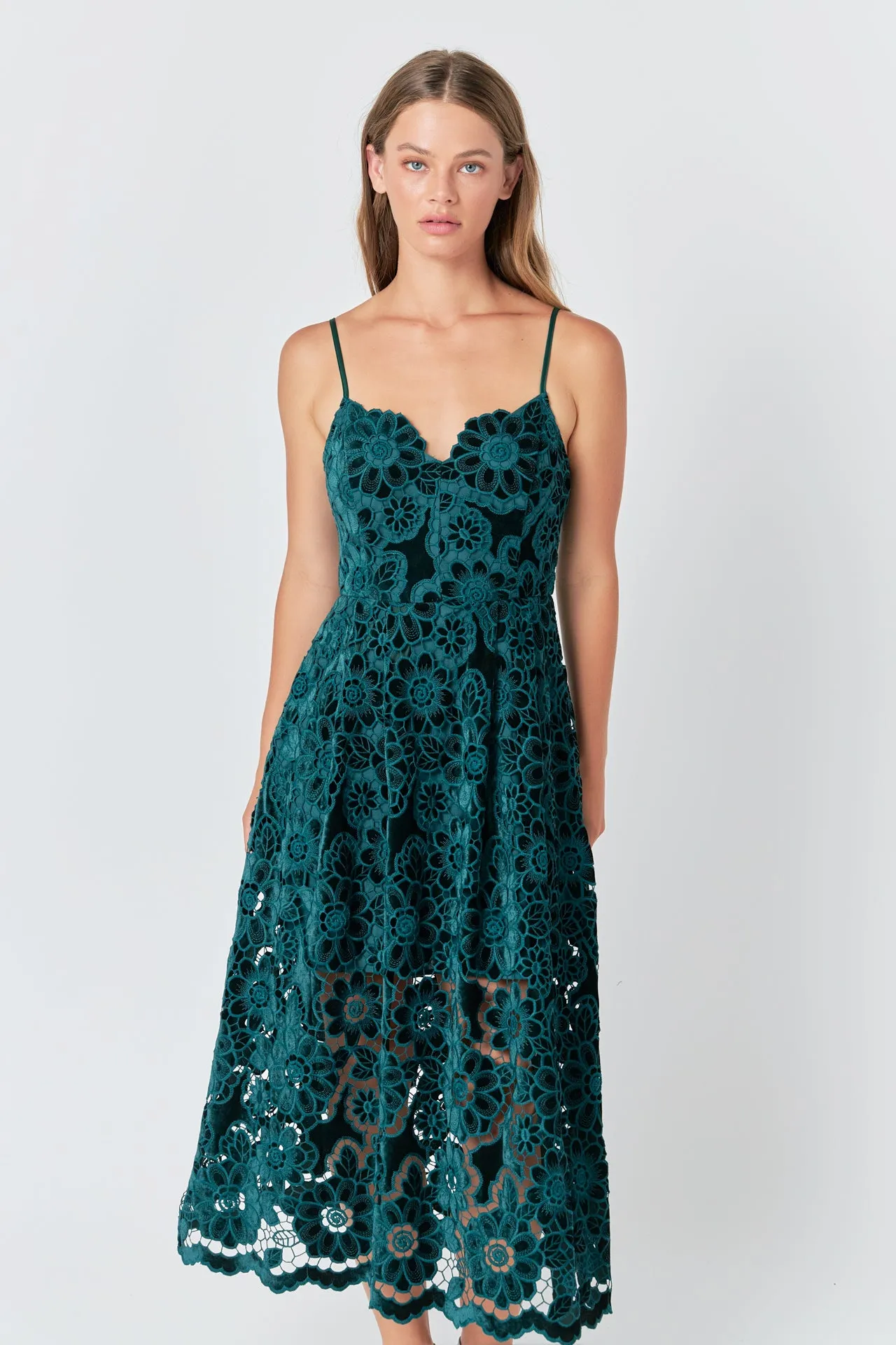 Velvet Lace Midi Dress sold by Endless Rose product image thumbnail 4
