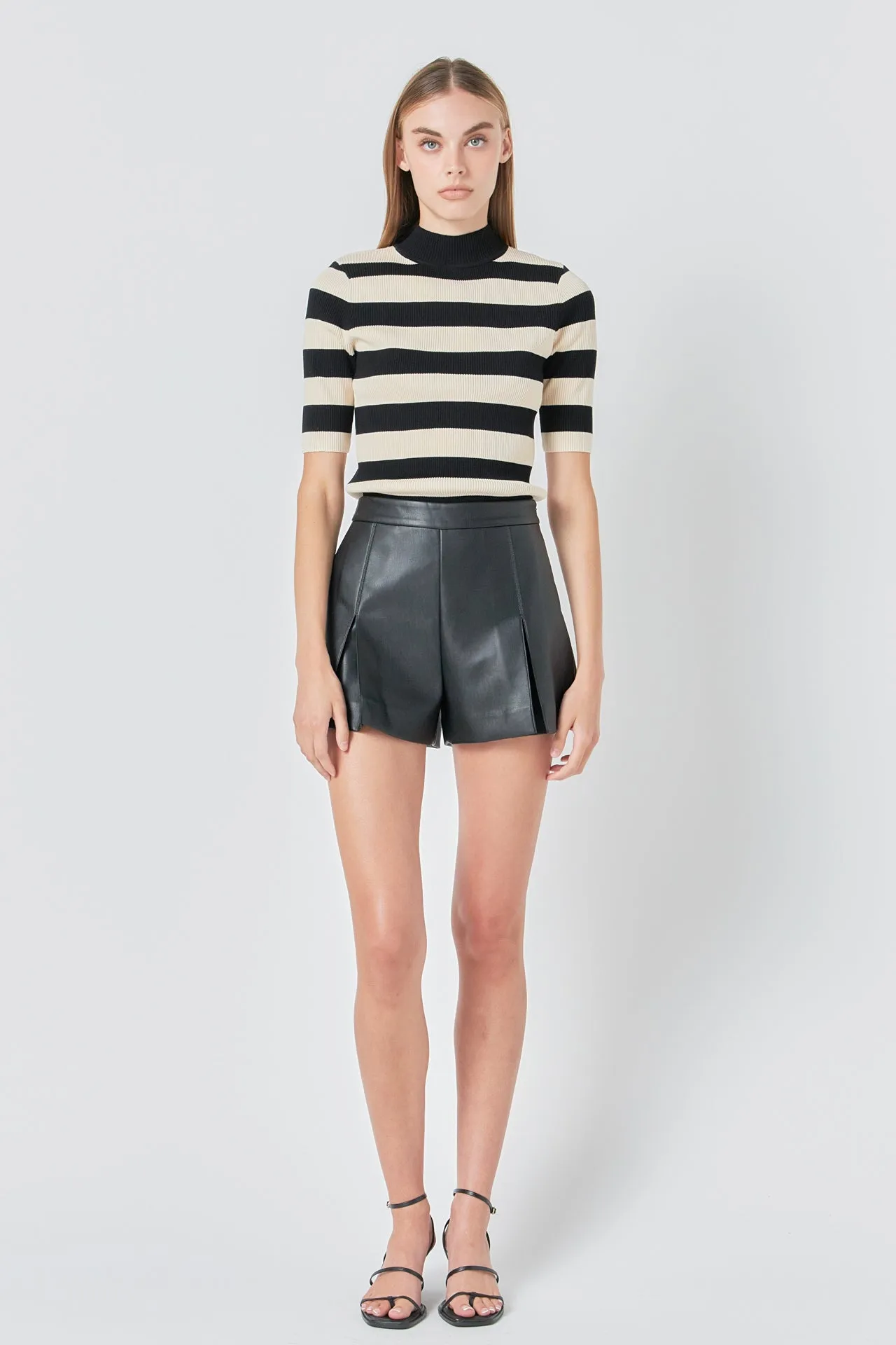 Faux Leather High Rise Shorts sold by Endless Rose