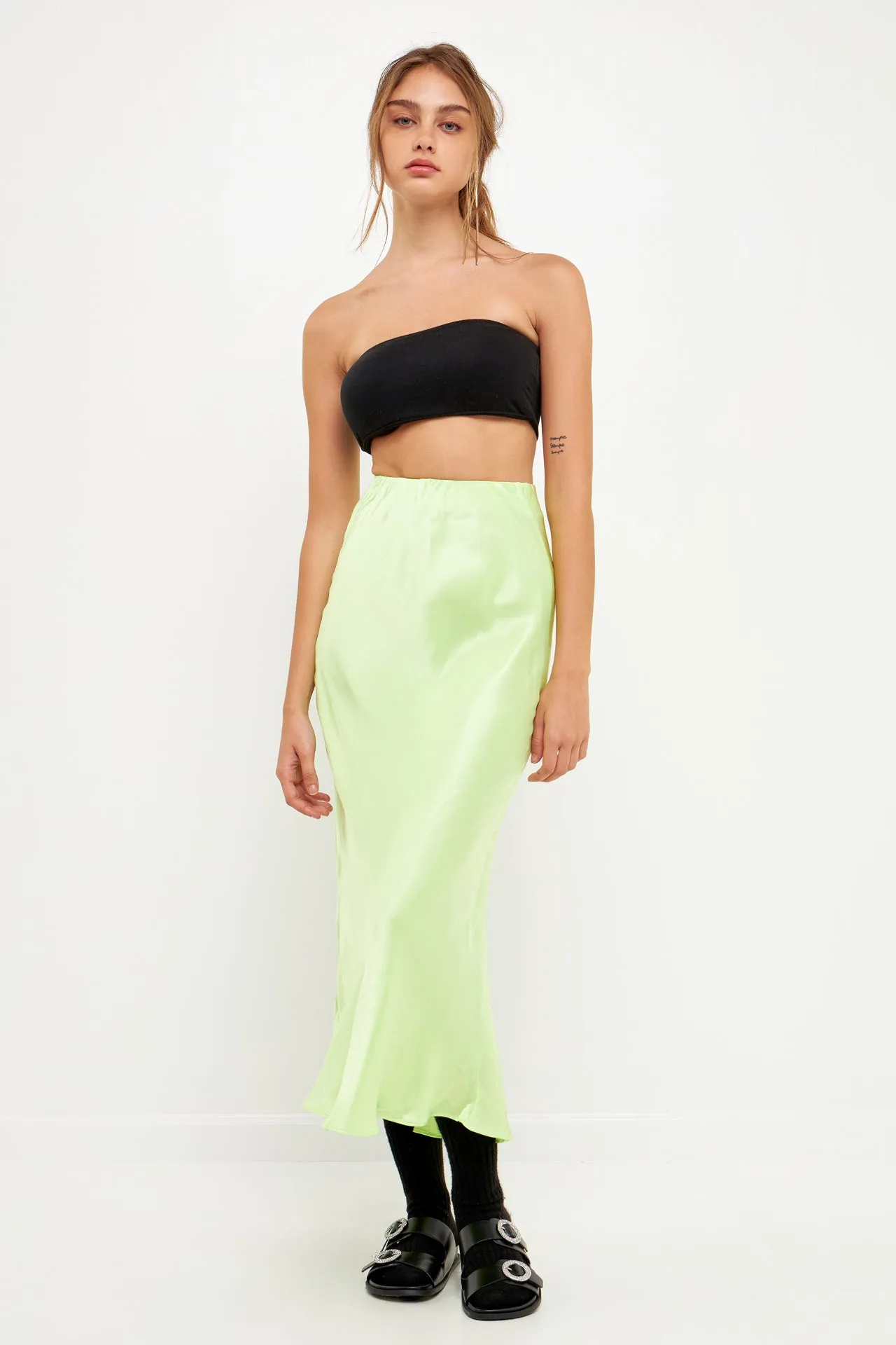 Satin Maxi Skirt sold by Endless Rose