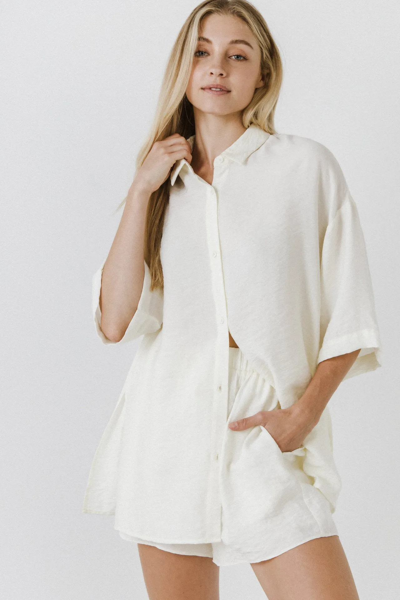 Oversized Linen Button Up Shirt sold by Endless Rose product image thumbnail 5