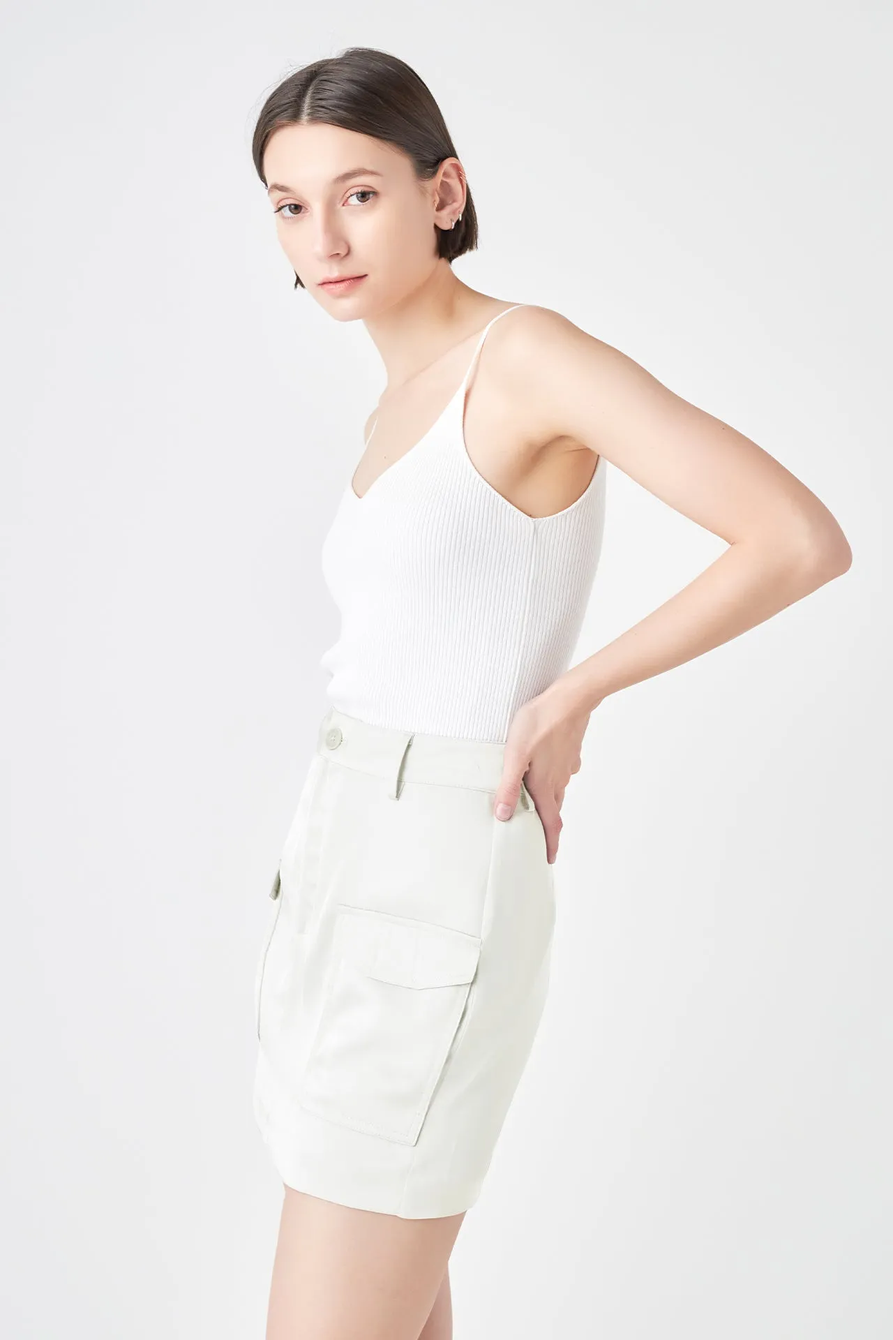 Satin Pocket Mini Skirt sold by Endless Rose product image thumbnail 4