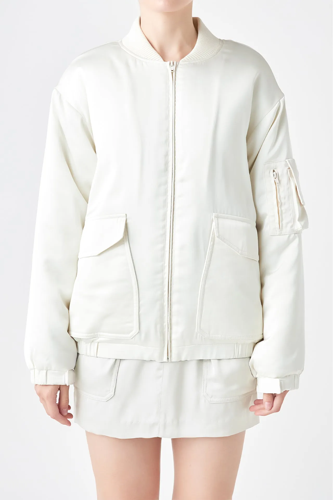 Satin Bomber Jacket sold by Endless Rose product image thumbnail 3