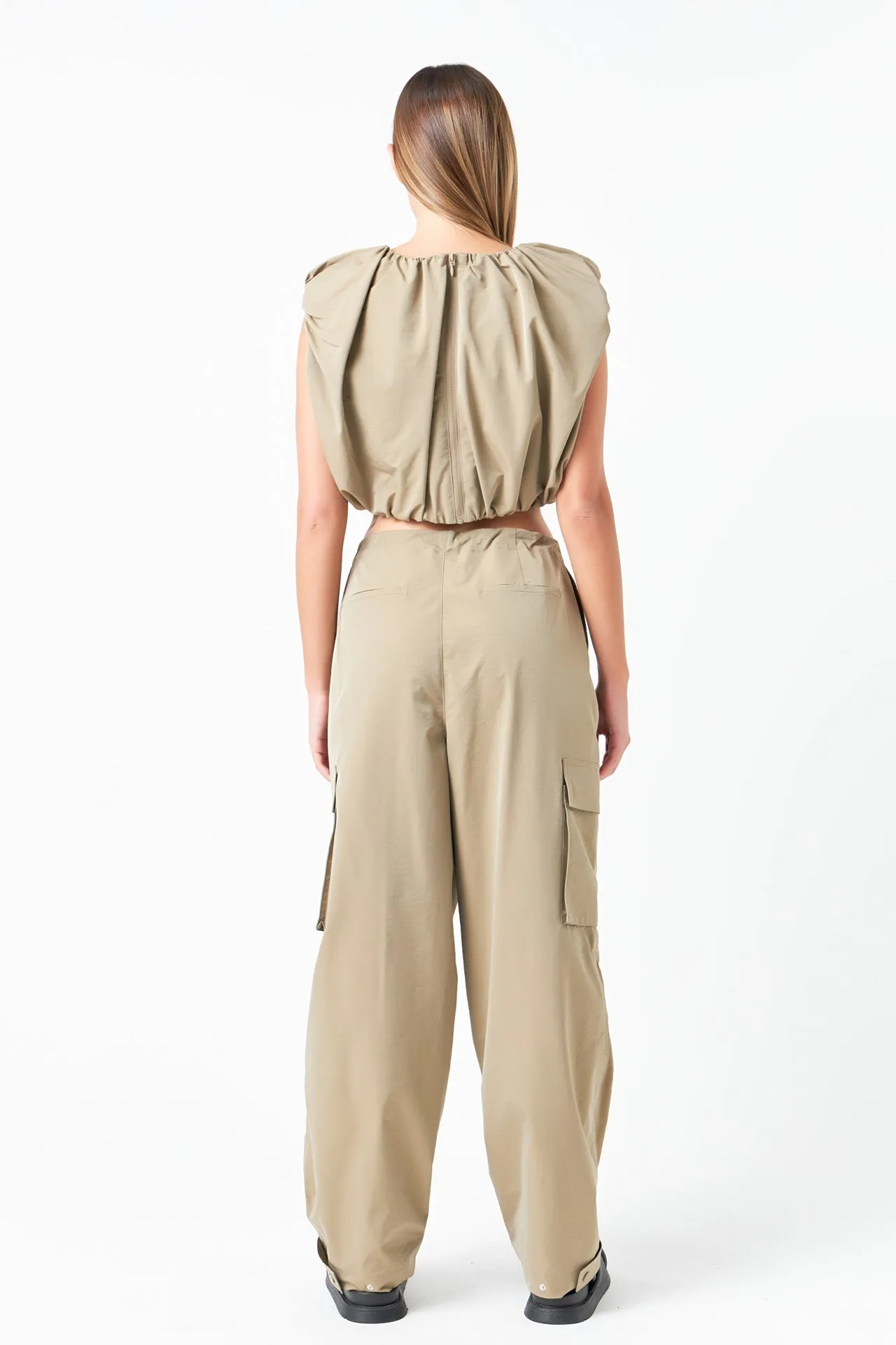 Low Waisted Pleated Cargo Pants sold by Endless Rose product image thumbnail 4