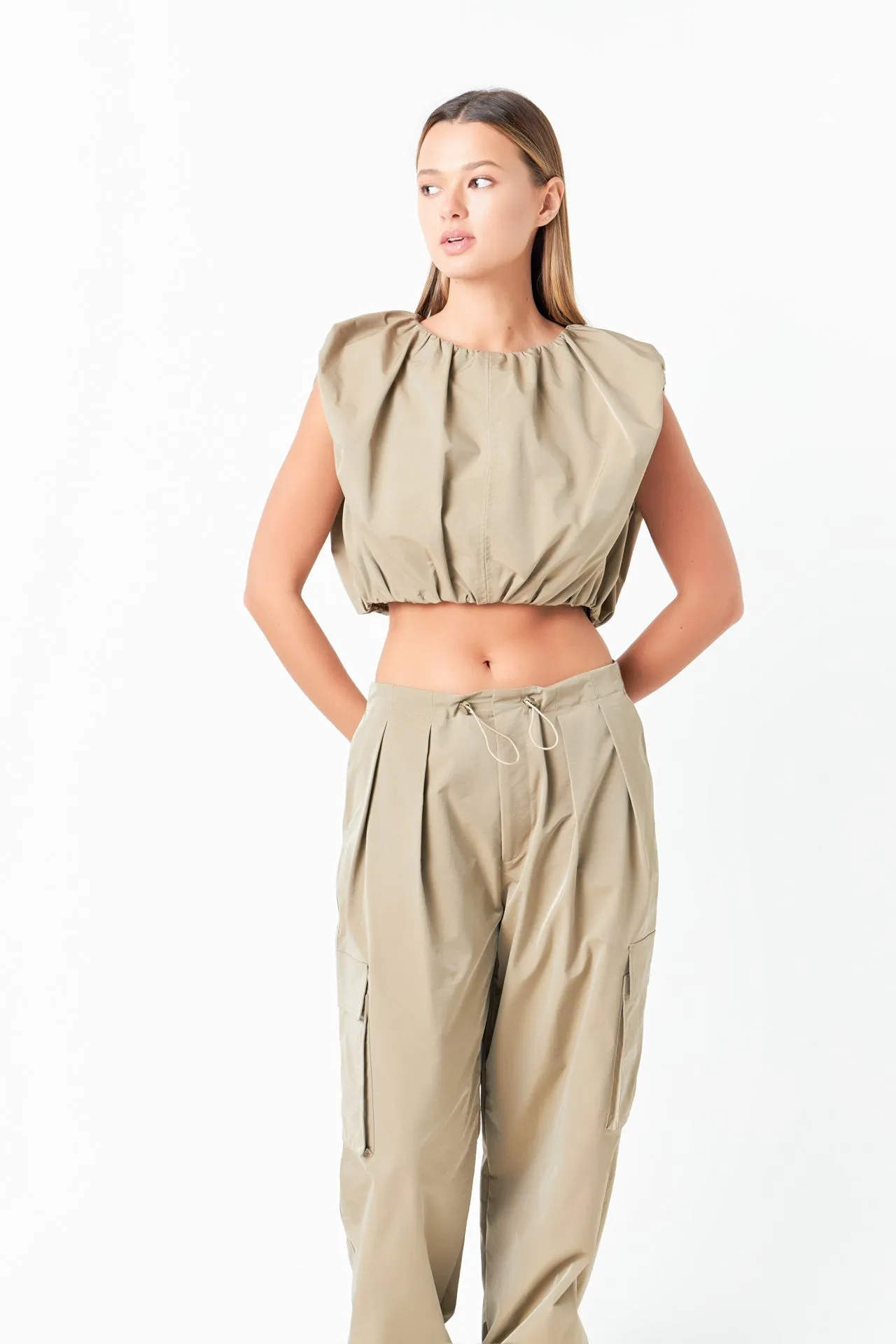 Low Waisted Pleated Cargo Pants sold by Endless Rose product image thumbnail 5