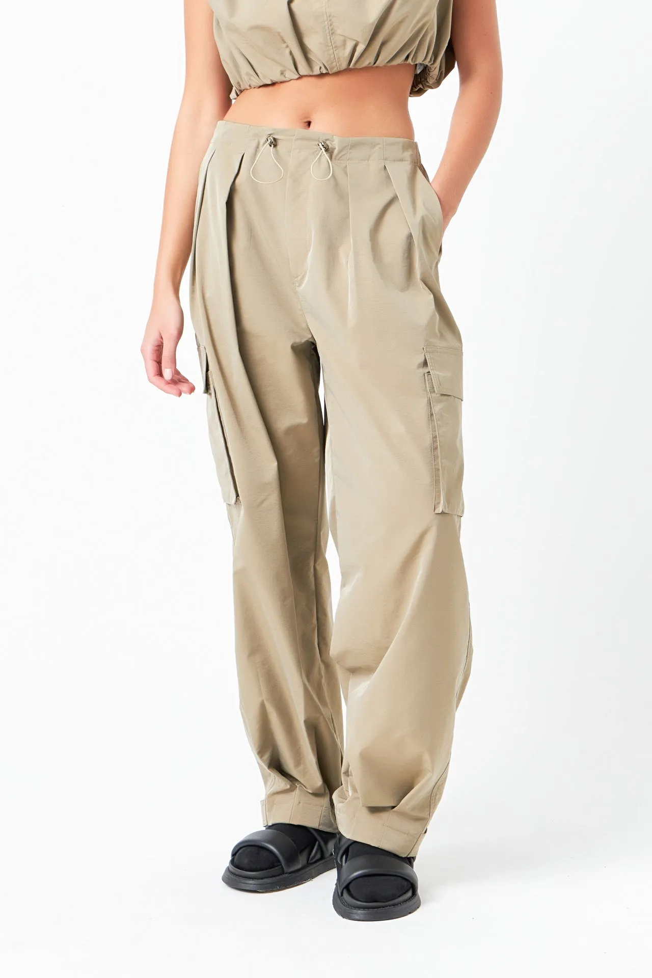 Low Waisted Pleated Cargo Pants sold by Endless Rose product image thumbnail 2
