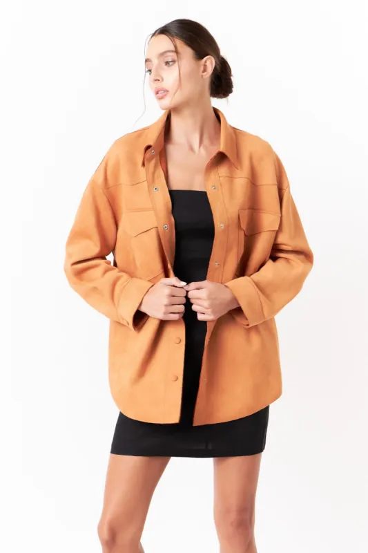 Oversized Faux Suede Shirt sold by Endless Rose
