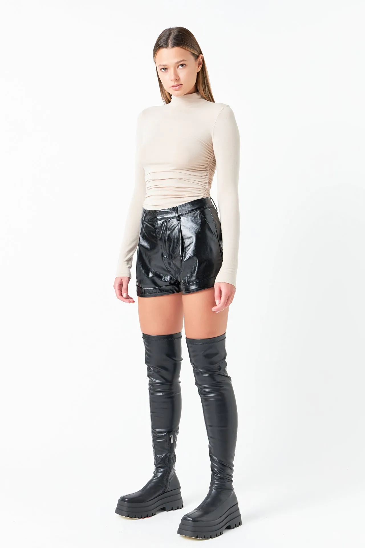 Mid-Waisted Faux Leather Shorts sold by Endless Rose product image thumbnail 4