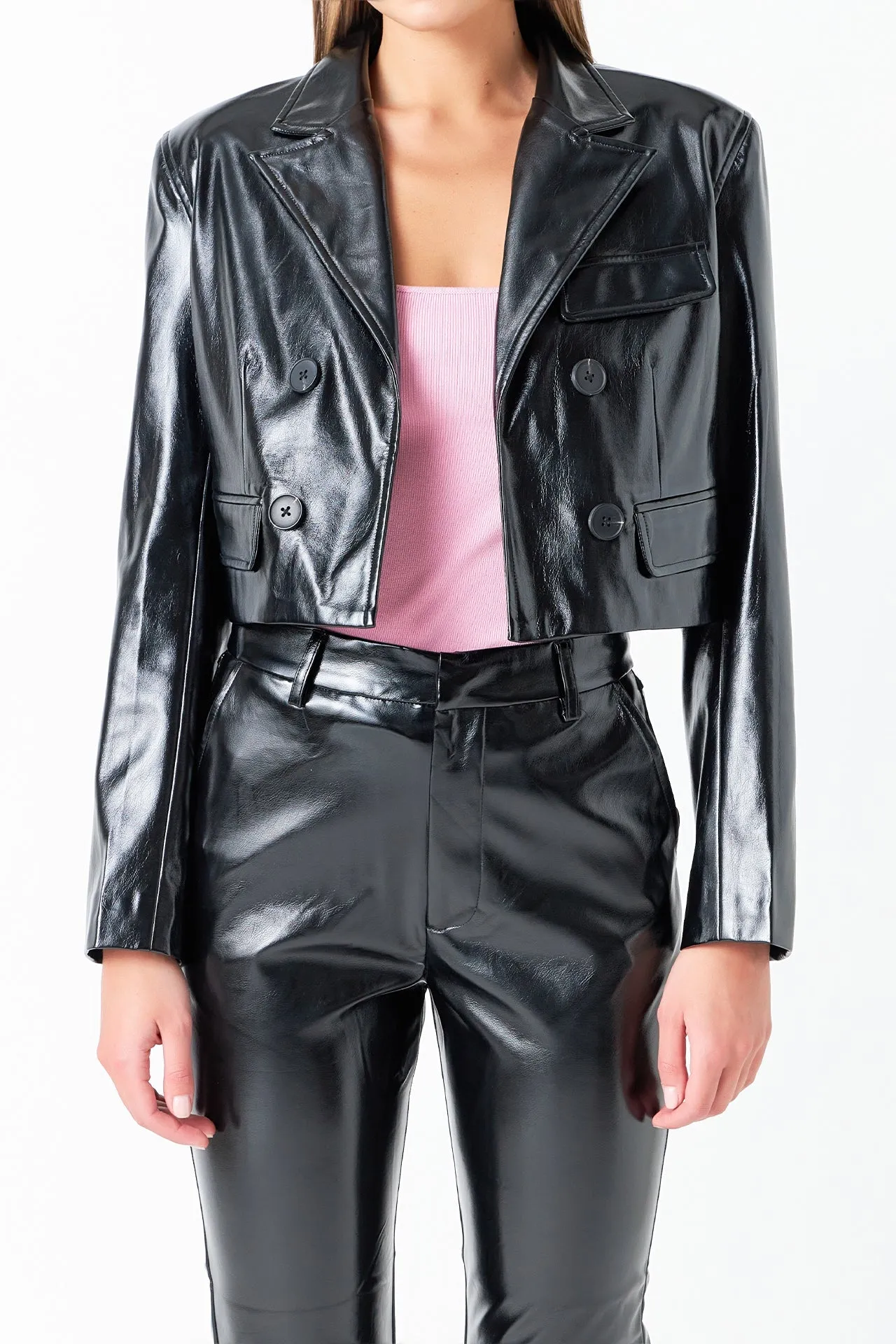 Cropped Faux Leather Jacket sold by Endless Rose product image thumbnail 3