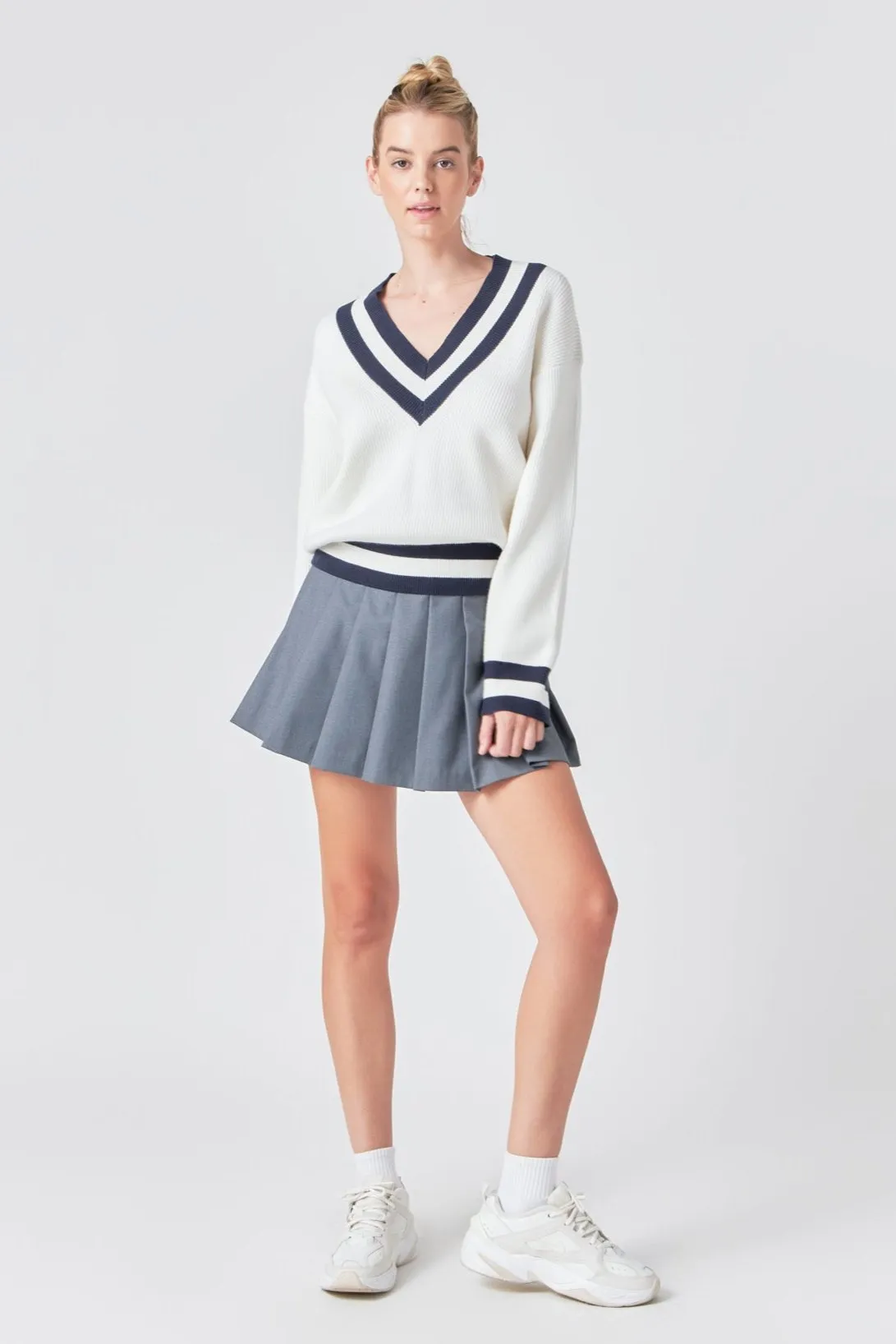 Striped V-neck Knit Sweater sold by Endless Rose product image thumbnail 2