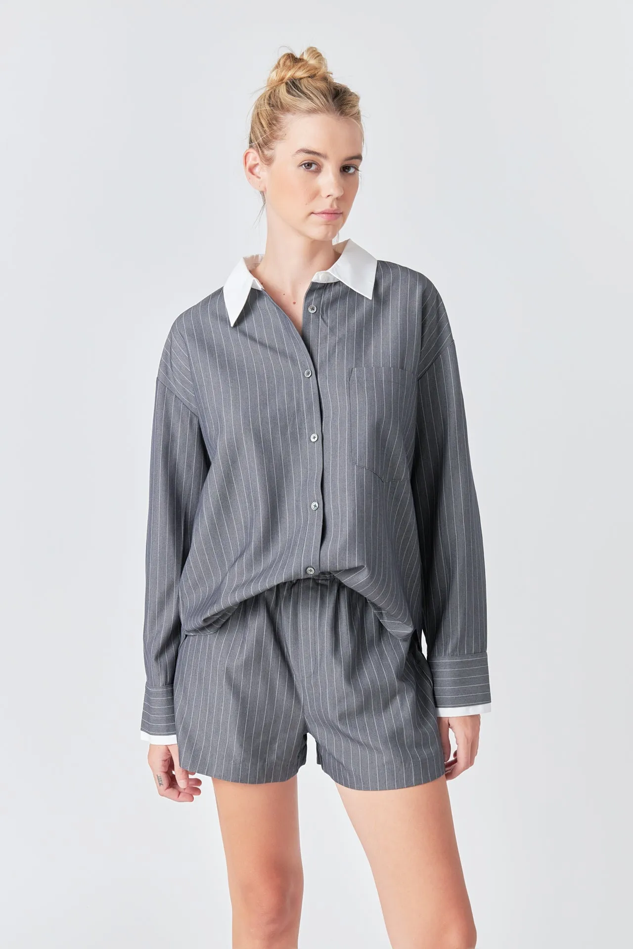 Oversized Pinstripe Shirt sold by Endless Rose
