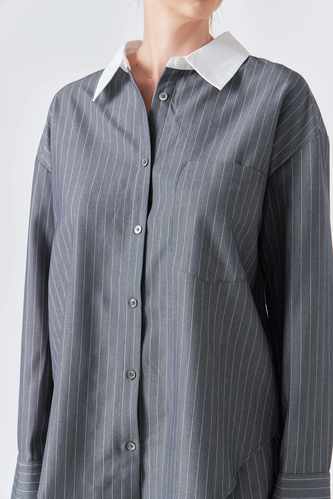 Oversized Pinstripe Shirt sold by Endless Rose product image thumbnail 5