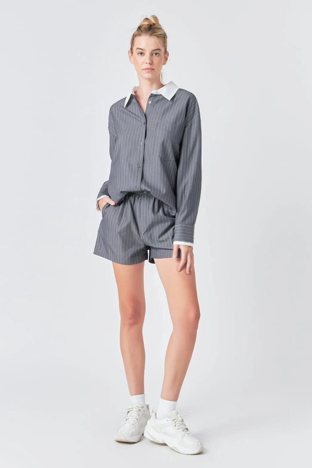 Oversized Pinstripe Shirt sold by Endless Rose product image thumbnail 2
