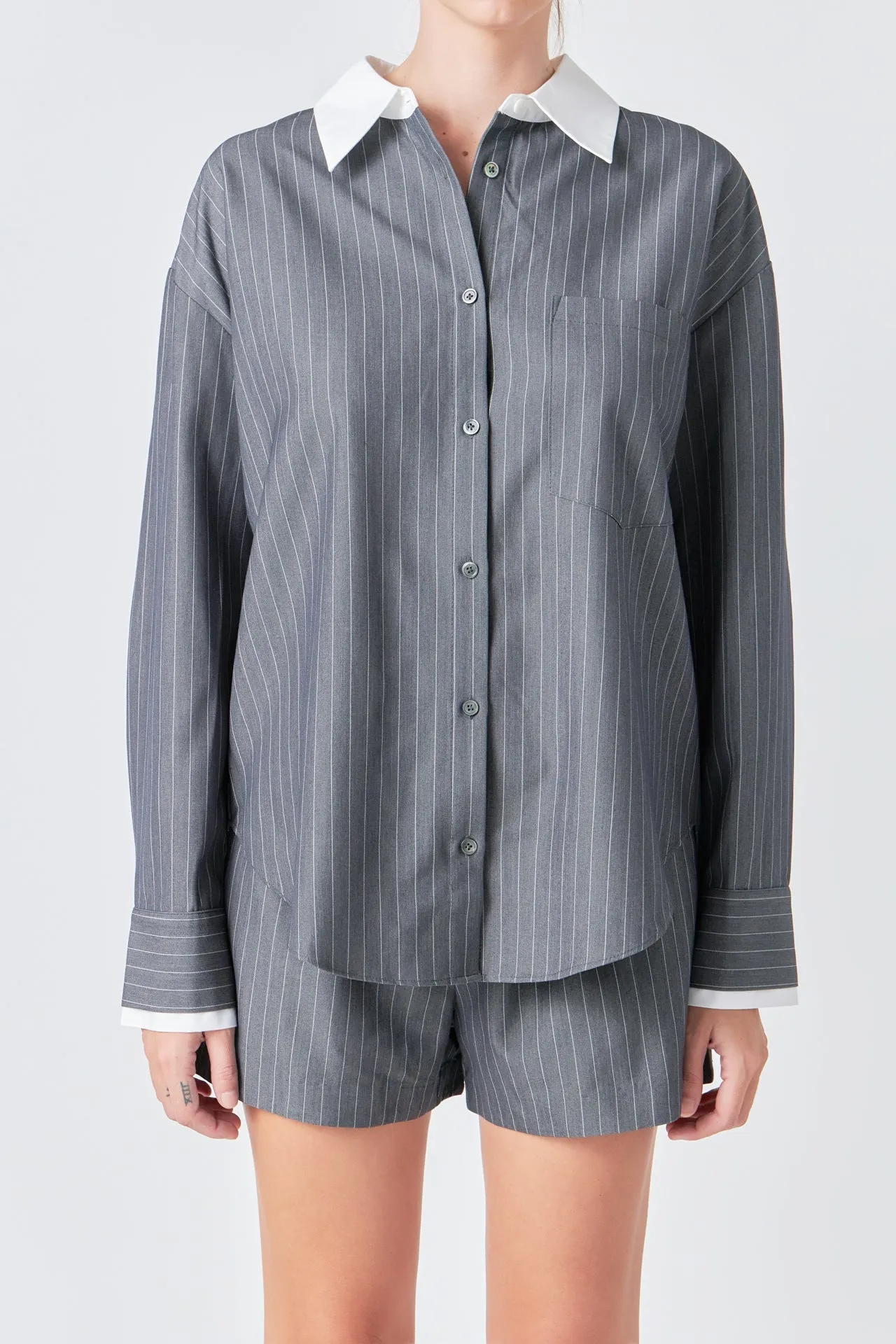Oversized Pinstripe Shirt sold by Endless Rose product image thumbnail 3