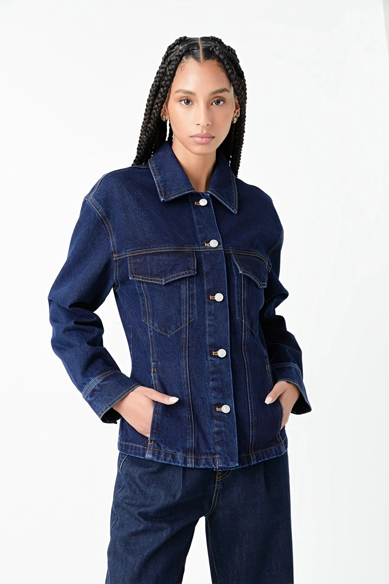 Waist Fitted Denim Jacket sold by Endless Rose