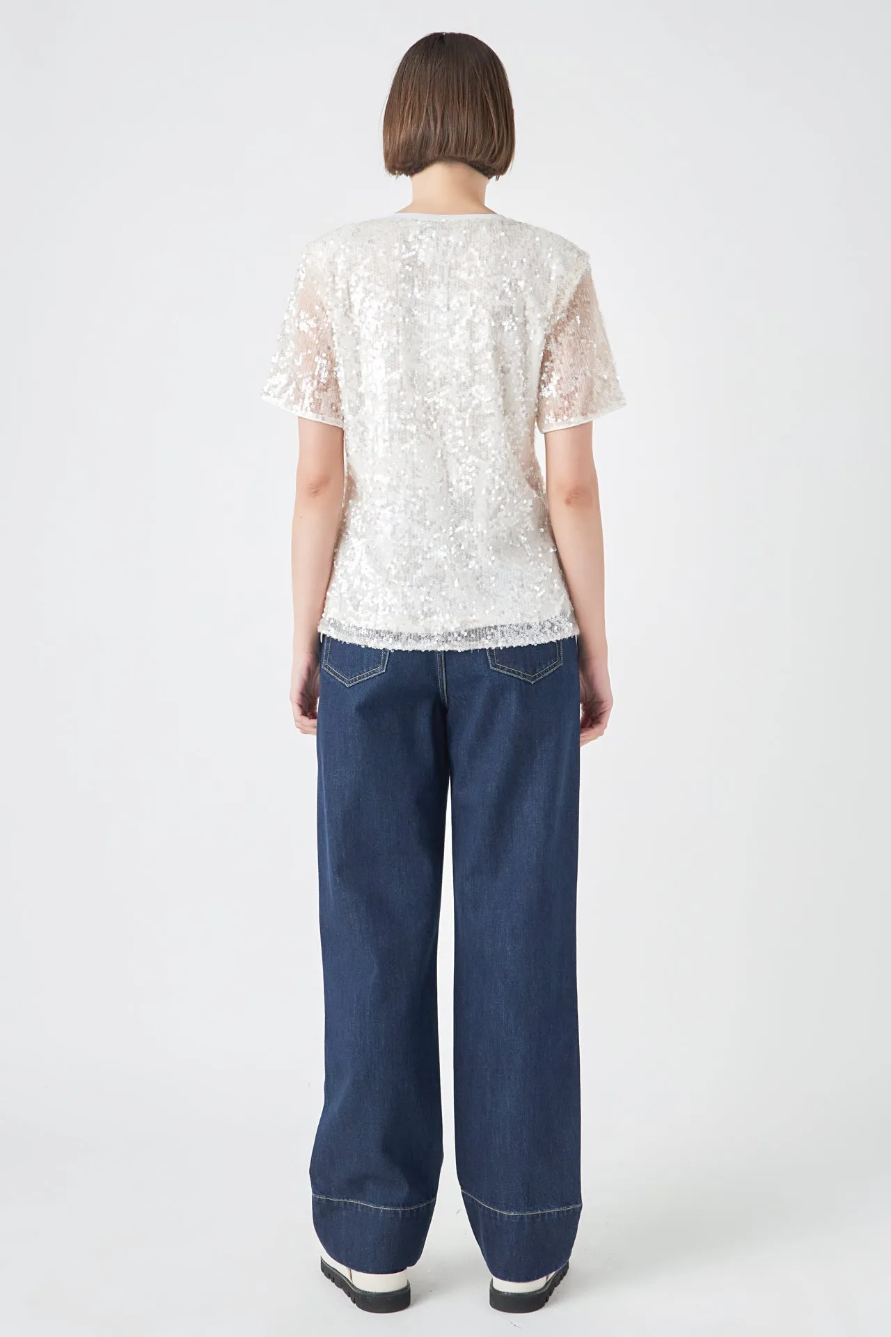Sequin Shoulder Padded Top sold by Endless Rose product image thumbnail 5
