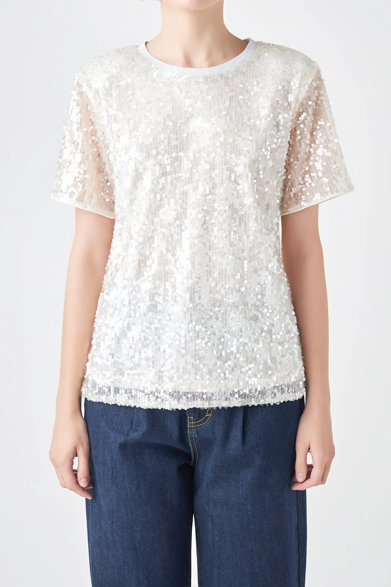 Sequin Shoulder Padded Top sold by Endless Rose product image thumbnail 3