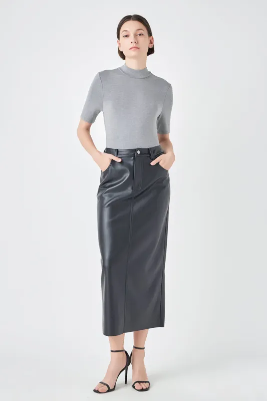 Faux Leather Maxi Skirt sold by Endless Rose