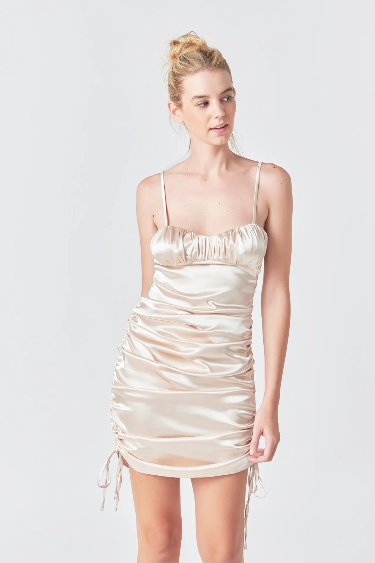 Satin Ruched Mini Dress sold by Endless Rose product image thumbnail 3