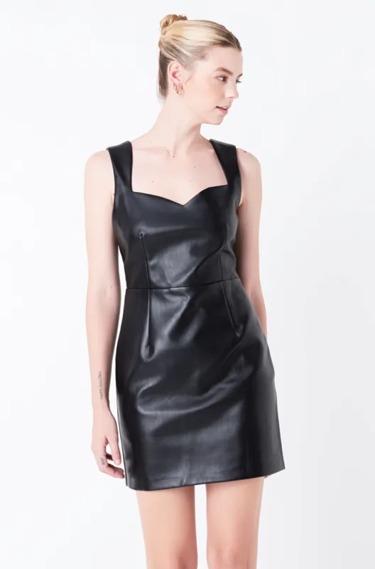 Sweetheart Pu Mini Dress sold by Endless Rose