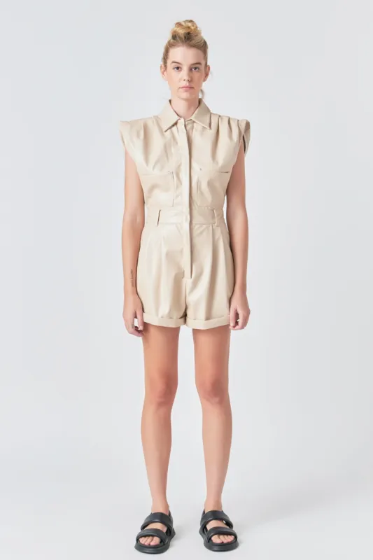 Faux Leather Romper made by Endless Rose