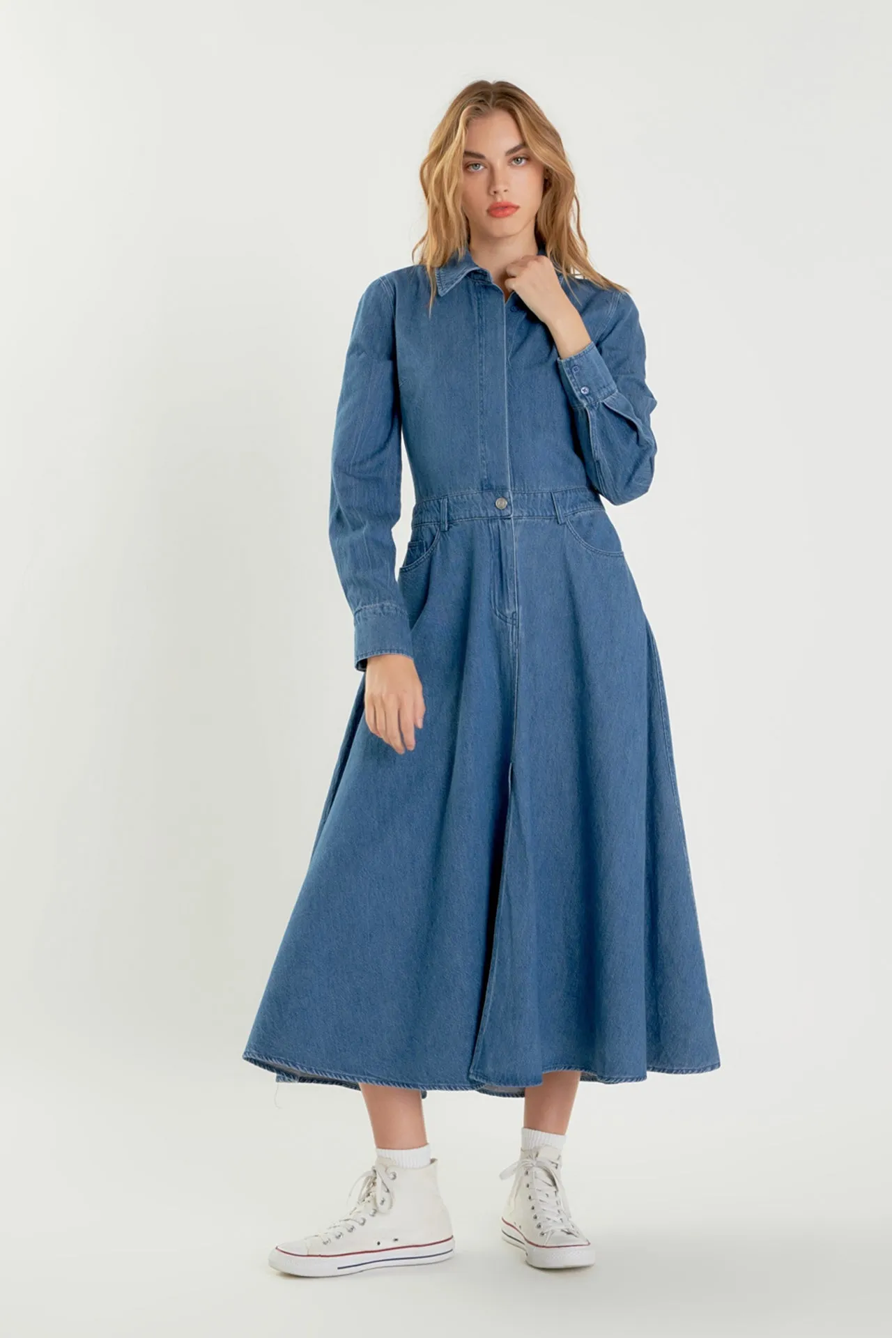 Button Up Denim Maxi Dress sold by Endless Rose product image thumbnail 4