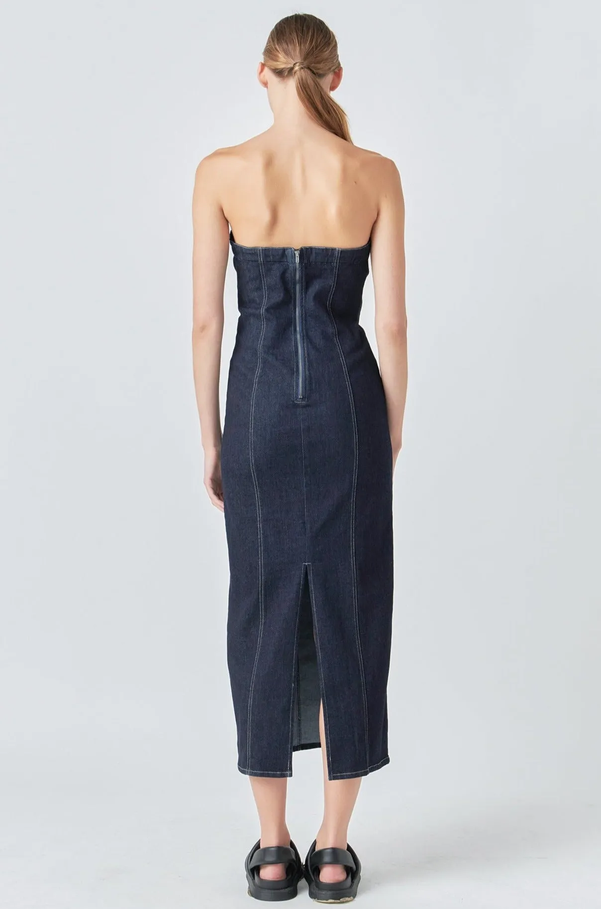 Strapless Denim Midi Dress sold by Endless Rose product image thumbnail 5