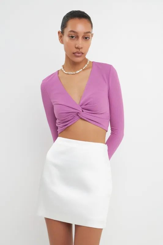 Front Twist Cropped Long Sleeve sold by Endless Rose