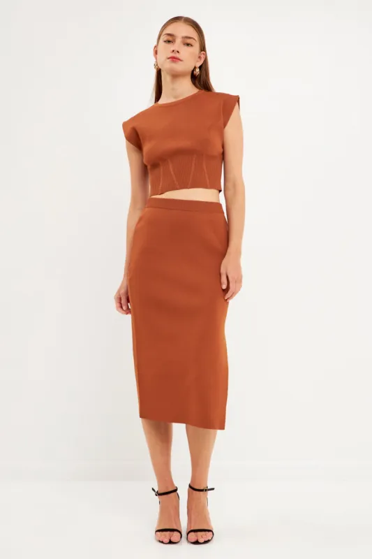 Cinched Waist Sleeveless Knit Top - Final sale made by Endless Rose