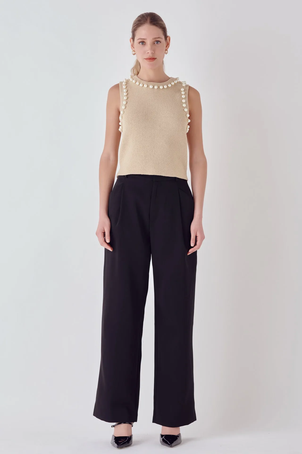 Pearl Detail Knit Tank Top - Final sale sold by Endless Rose