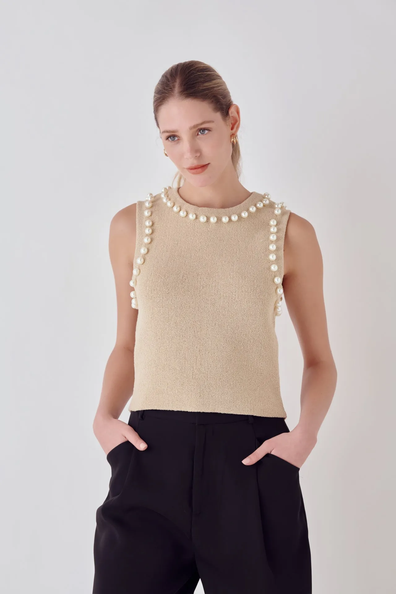 Pearl Detail Knit Tank Top - Final sale sold by Endless Rose product image thumbnail 5
